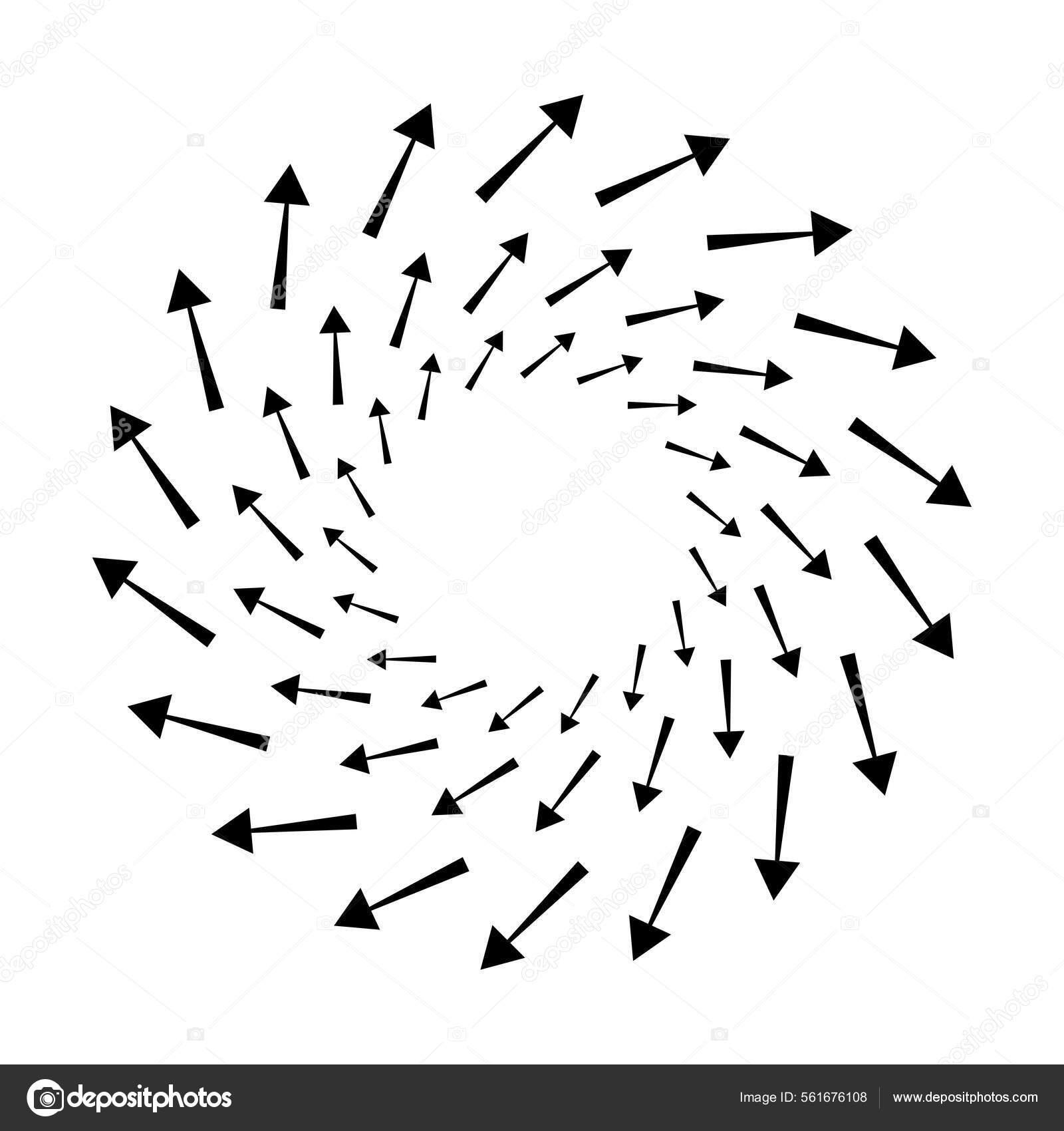外側のスパイラル 渦巻き矢印 ポインタ サイクル リサイクル 輪郭とリップルアイコン シンボル ストックベクター ©vectorguy  561676108