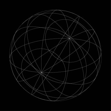 Tel çerçeve, ızgara, ağ küre, küre, top vektör illüstrasyonu