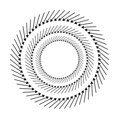 Girdap, girdap, oklar, işaretler. Döndürme, döngü, geri dönüşüm, bükülme ve dalgalanma simgesi, sembol