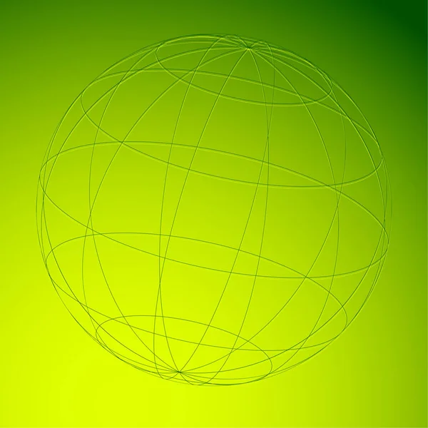 Wireframe Grade Esfera Malha Globo Ilustração Vetorial Bola — Vetor de Stock