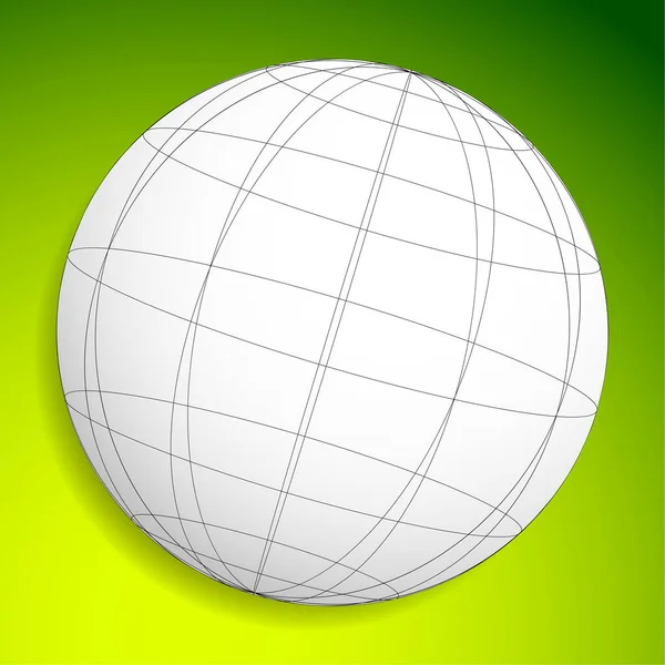 Wireframe Πλέγμα Σφαίρα Πλέγματος Σφαίρα Εικονογράφηση Διάνυσμα Μπάλα — Διανυσματικό Αρχείο