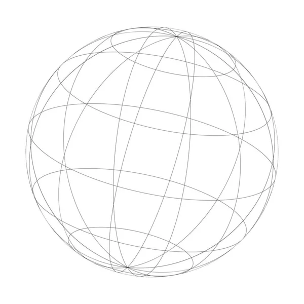 Каркас Дроту Сітка Сфера Сітки Глобус Куля Векторні Ілюстрації — стоковий вектор
