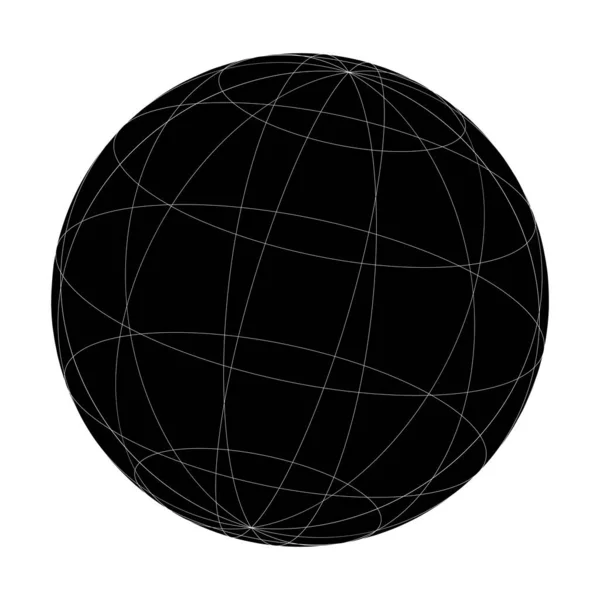 Wireframe Rutnät Mesh Sfär Glob Boll Vektor Illustration — Stock vektor