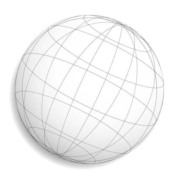 Проволока Сетка Сетка Глобус Векторная Иллюстрация Шара — стоковый вектор