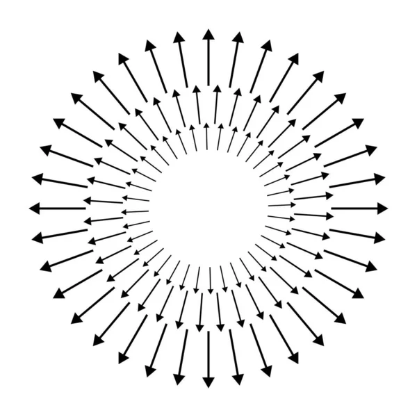 Expansión Radial Radiante Flechas Icono Difusión Extensión Propagación Emisión Símbolo — Archivo Imágenes Vectoriales