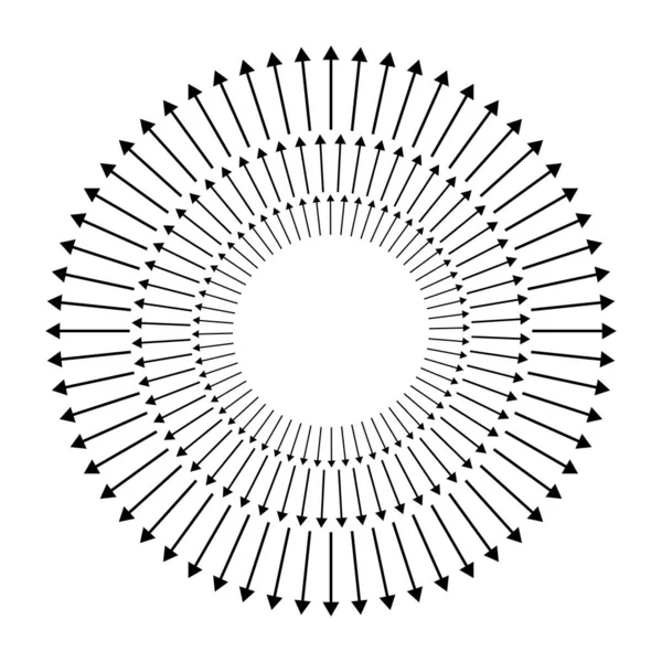 Flèches Déployantes Radiales Rayonnantes Icône Diffusion Extension Propagation Émission Symbole — Image vectorielle