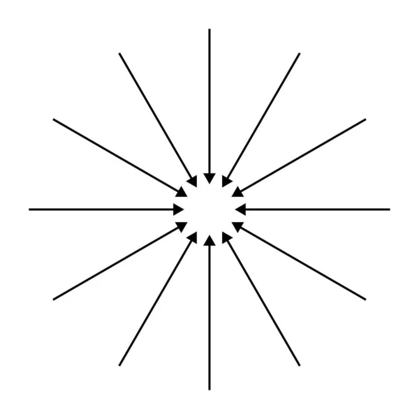 Arrows Pointers Inward Collect Intermix Gather Center Convergence Icon Symbol — Stock Vector