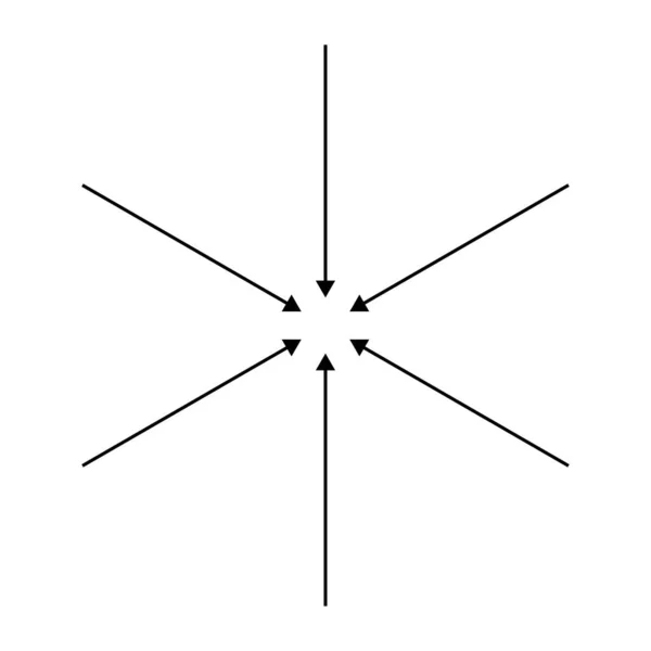 Arrows Pointers Inward Collect Intermix Gather Center Convergence Icon Symbol — Stock Vector