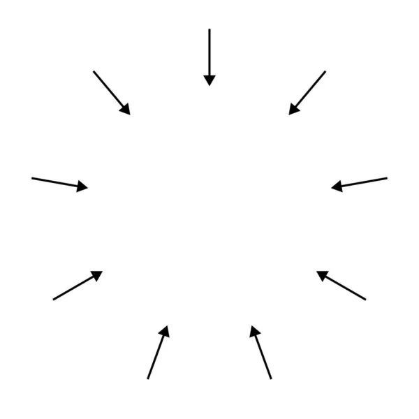 Flèches Pointeurs Vers Intérieur Recueillir Mélanger Rassembler Centre Icône Convergence — Image vectorielle