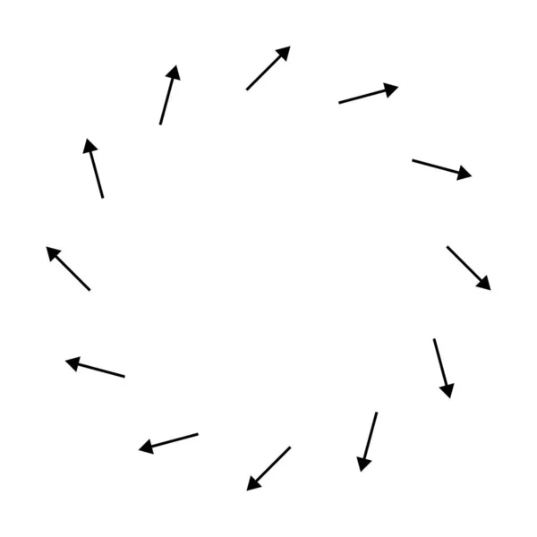 向外螺旋形 螺旋形 螺旋形箭头 扭曲和波纹图标 — 图库矢量图片