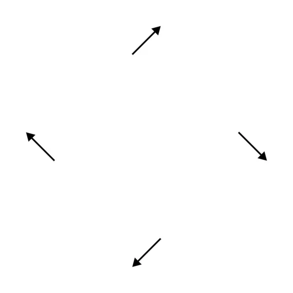 Utåtgående Spiral Virvel Snurra Pilar Pekare Rotation Cykel Återvinning Contortion — Stock vektor