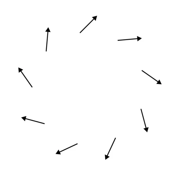 Spirale Extérieure Tourbillon Flèches Tourbillonnantes Pointeurs Rotation Cycle Recyclage Contorsion — Image vectorielle