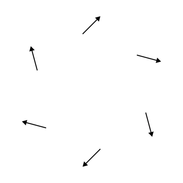 Spirale Nach Außen Wirbel Wirbelnde Pfeile Zeiger Rotation Zyklus Recycling — Stockvektor