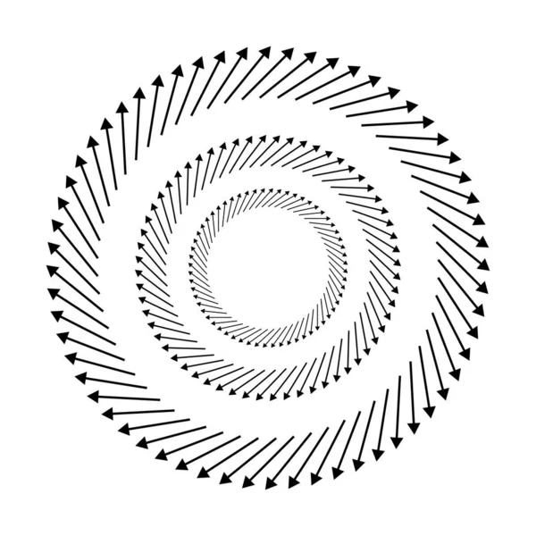Spirale Nach Außen Wirbel Wirbelnde Pfeile Zeiger Rotation Zyklus Recycling — Stockvektor