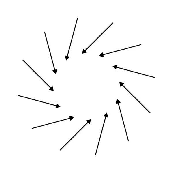 Внутрішня Спіраль Вихор Вихрові Стрілки Вказівники Обертання Цикл Переробка Викривлення — стоковий вектор
