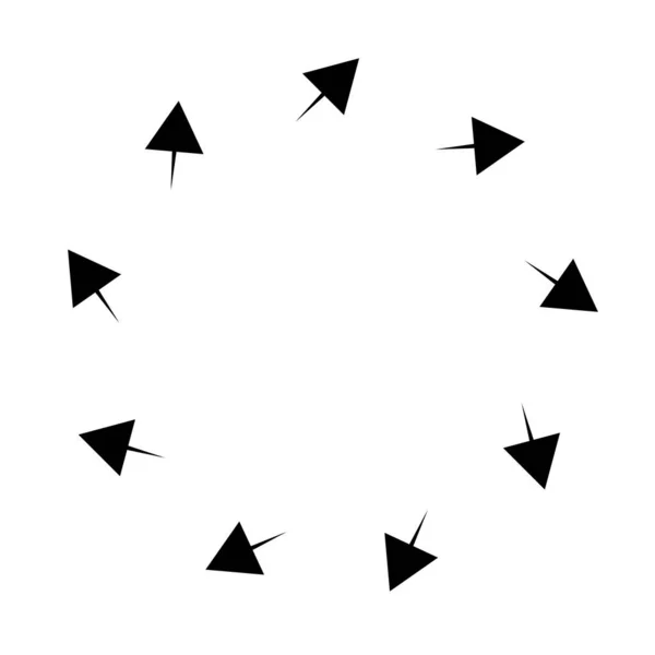 Spirale Extérieure Tourbillon Flèches Tourbillonnantes Pointeurs Rotation Cycle Recyclage Contorsion — Image vectorielle