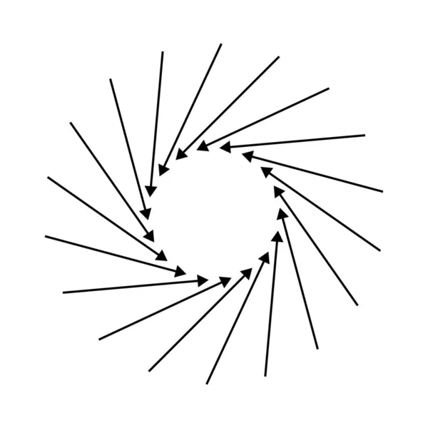 Spirale Intérieure Tourbillon Flèches Tourbillonnantes Pointeurs Rotation Cycle Recyclage Contorsion — Image vectorielle