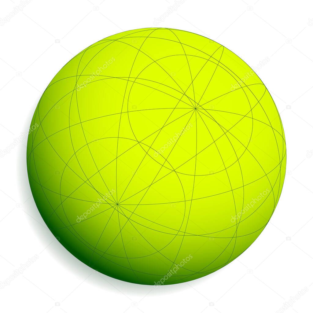 Wireframe, grid, mesh sphere, globe, ball vector illustration