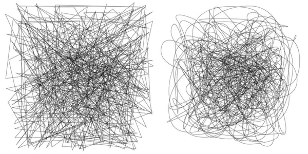 Соответствующая Пара Резких Геометрических Угловых Округлых Извилистых Извивающихся Линий Объекта — стоковый вектор
