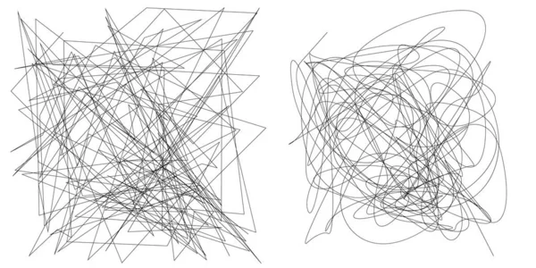 Passend Paar Scherpe Geometrische Hoekige Afgeronde Kronkelende Lijnen Object Voorraad — Stockvector