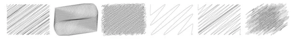 Uppsättning Klotter Skiss Klotter Rektangel Texturer Mönster Stock Vektor Illustration — Stock vektor