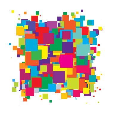 Soyut çakışan kareler desen vektörü çizimi