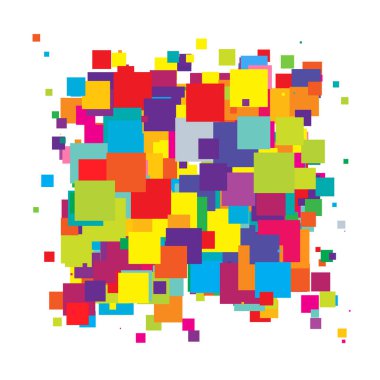 Soyut çakışan kareler desen vektörü çizimi