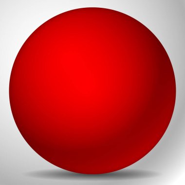 Gölgeli 3d küre simgesi, vektör illüstrasyonu