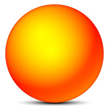 Gölgeli 3d küre simgesi, vektör illüstrasyonu