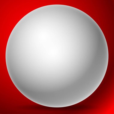 Gölgeli 3d küre simgesi, vektör illüstrasyonu