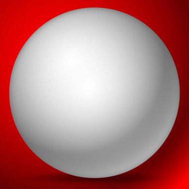 Gölgeli 3d küre simgesi, vektör illüstrasyonu