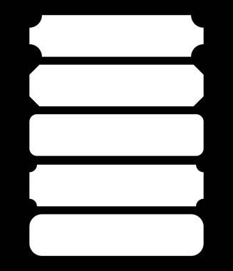 Düz pankart, köşe efektli düğme şablonu