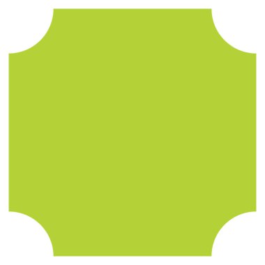 Düz pankart, köşe efektli düğme şablonu