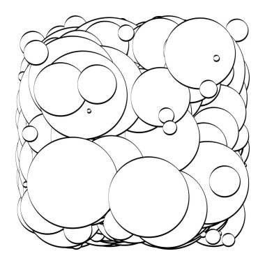 Soyut çakışan daireler desen vektörü çizimi