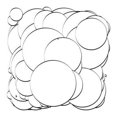 Soyut çakışan daireler desen vektörü çizimi