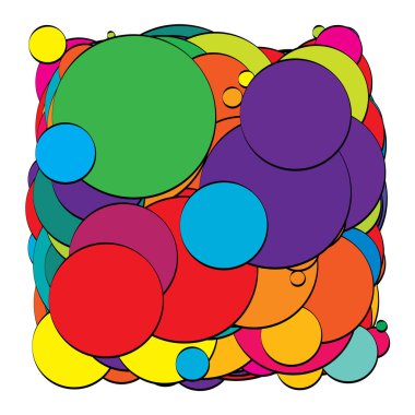 Soyut çakışan daireler desen vektörü çizimi