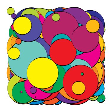 Soyut çakışan daireler desen vektörü çizimi