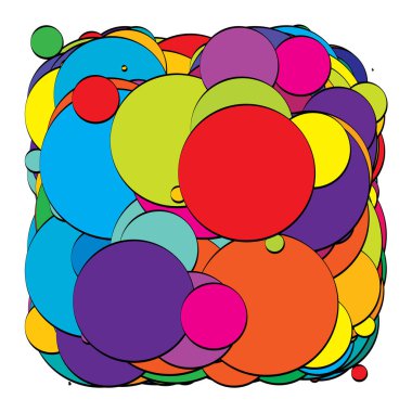 Soyut çakışan daireler desen vektörü çizimi