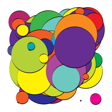 Soyut çakışan daireler desen vektörü çizimi