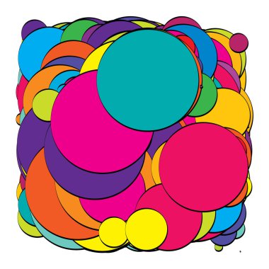 Soyut çakışan daireler desen vektörü çizimi