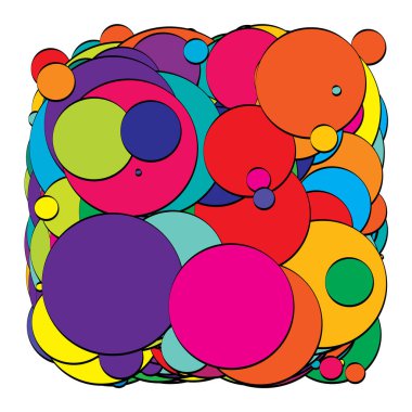 Soyut çakışan daireler desen vektörü çizimi