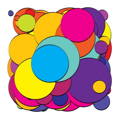 Soyut çakışan daireler desen vektörü çizimi