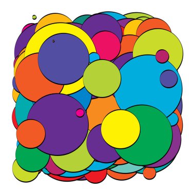 Soyut çakışan daireler desen vektörü çizimi