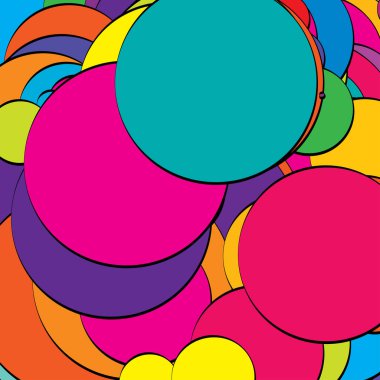 Soyut çakışan daireler desen vektörü çizimi