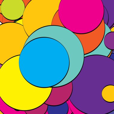 Soyut çakışan daireler desen vektörü çizimi