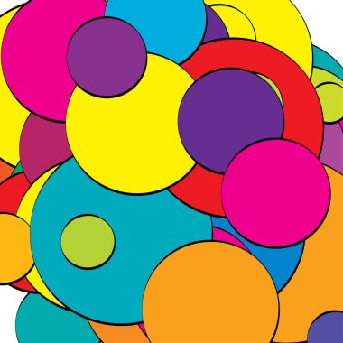 Soyut çakışan daireler desen vektörü çizimi