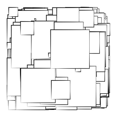 Soyut çakışan kareler desen vektörü çizimi
