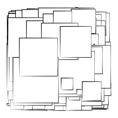 Soyut çakışan kareler desen vektörü çizimi