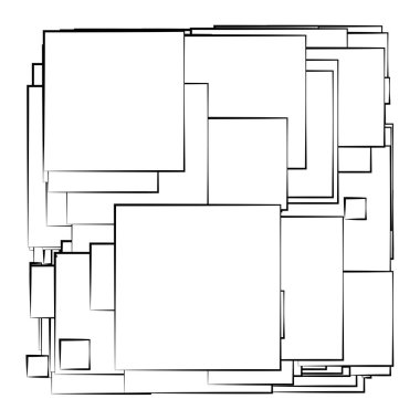 Soyut çakışan kareler desen vektörü çizimi