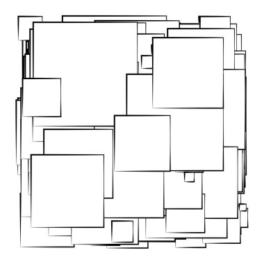 Soyut çakışan kareler desen vektörü çizimi